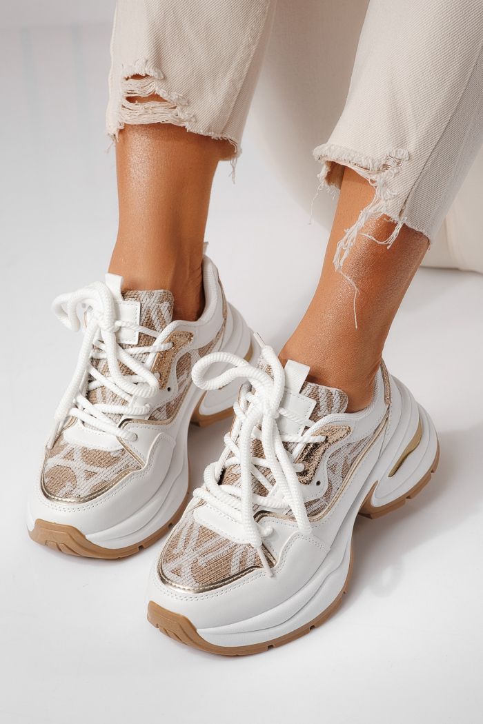 Дамски маратонки бели от еко кожа Karla #24138