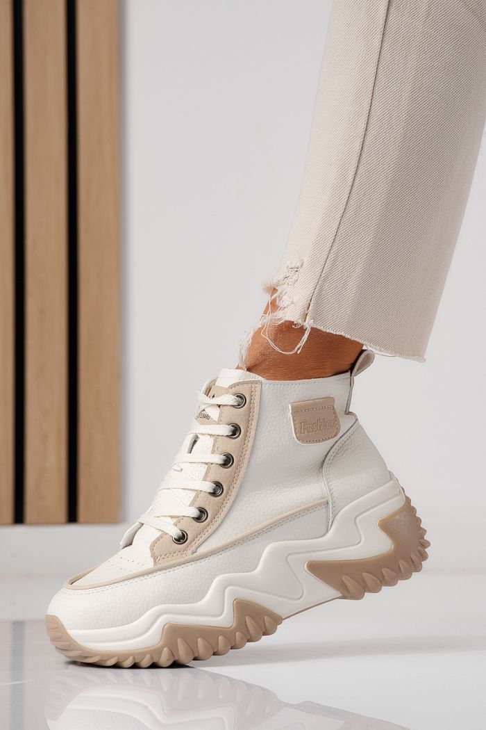 Дамски маратонки каки от еко кожа Lea #24152