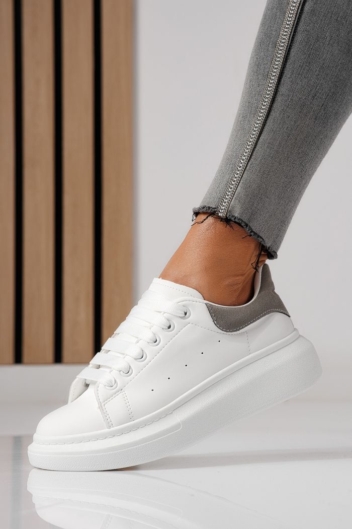 Дамски маратонки бели от еко кожа Raya #24181