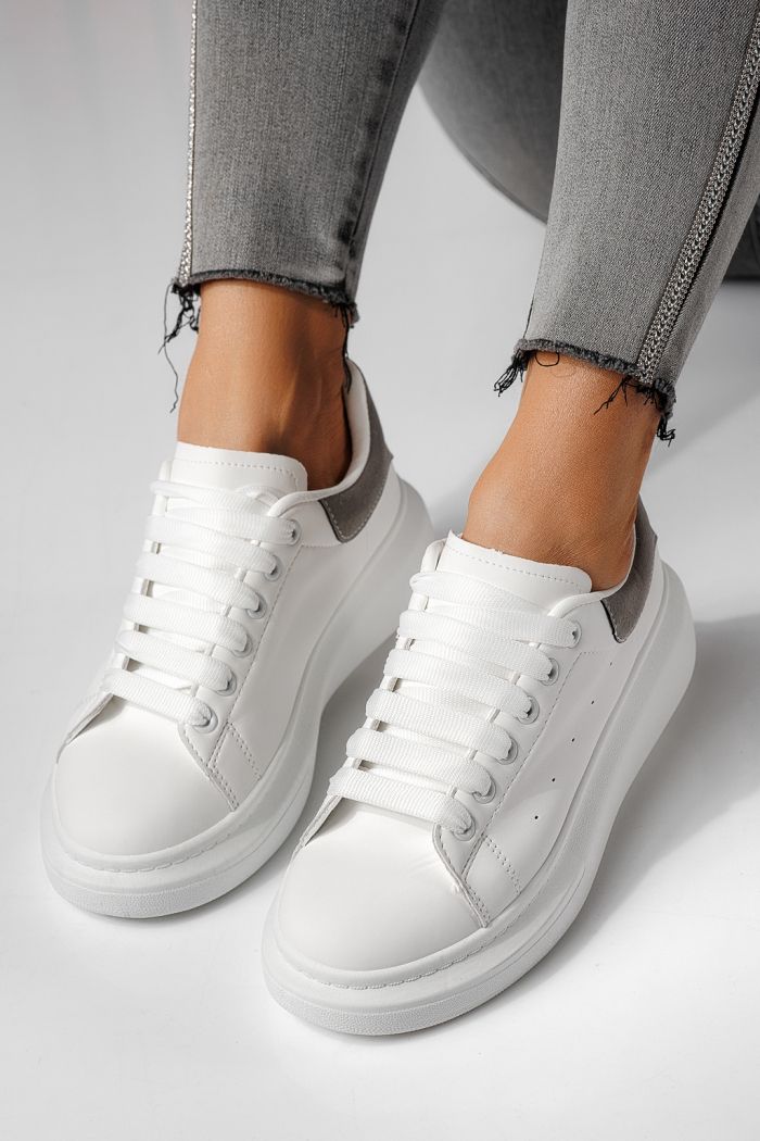 Дамски маратонки бели от еко кожа Raya #24181