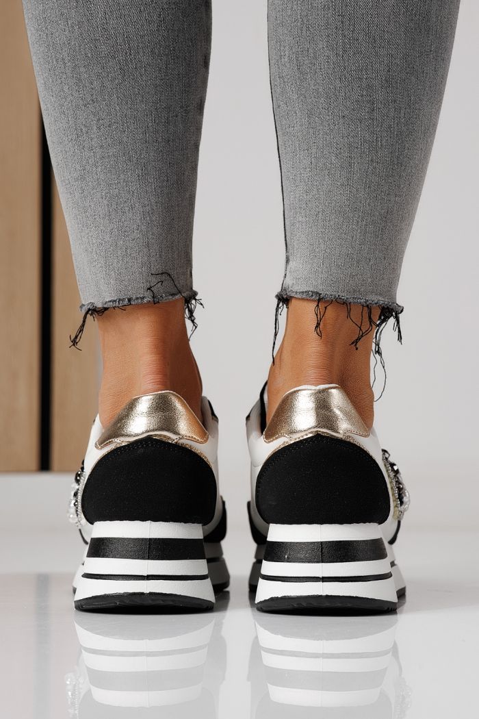 Дамски маратонки черни от еко кожа Kayla #24142