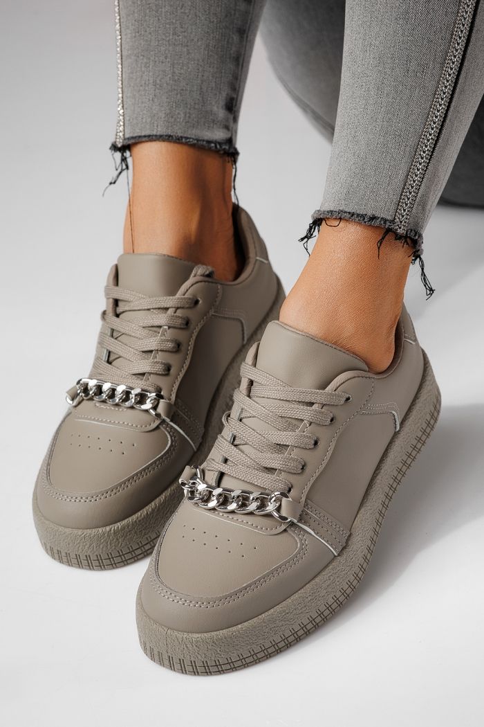 Дамски маратонки сиви от еко кожа Olivia #24168