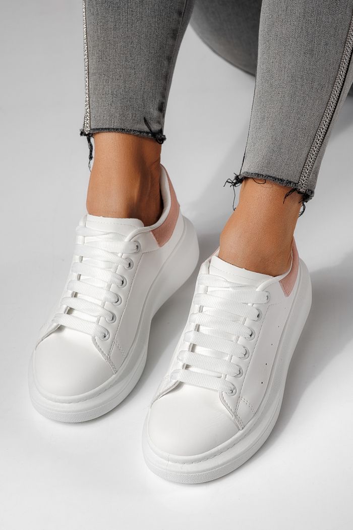 Дамски бели маратонки от екокожа Raya #24179