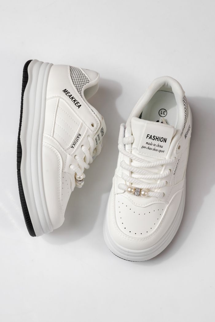 Детски маратонки черни от еко кожа Asena #24025