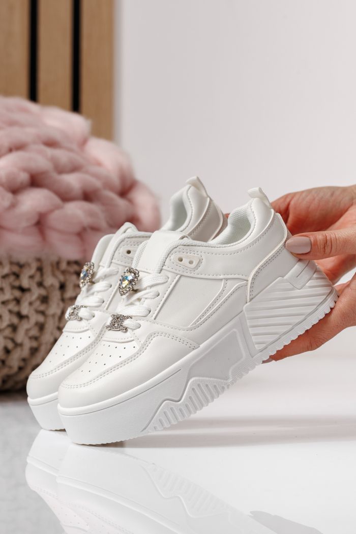 Детски маратонки бели от еко кожа Ariana #24012