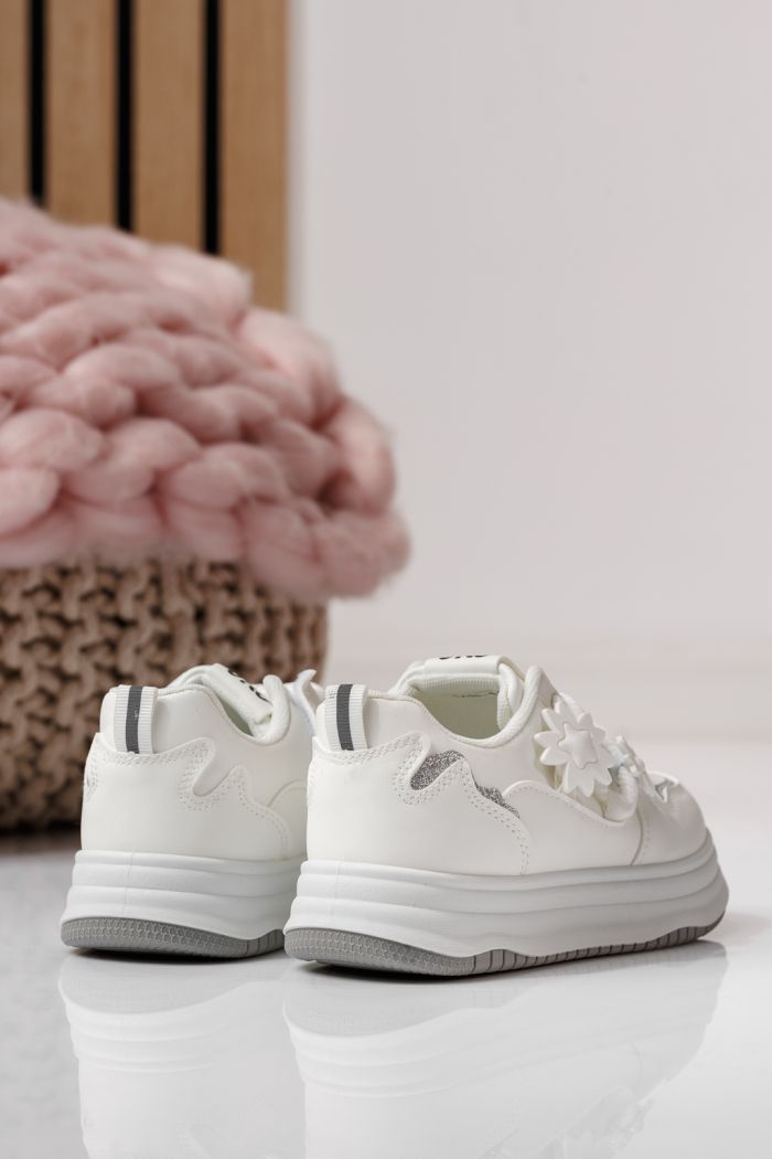 Детски маратонки бели от еко кожа Becca #24051