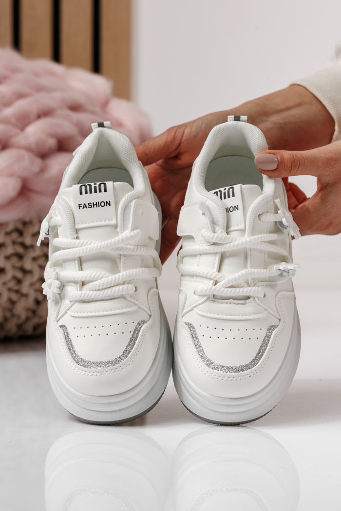 Детски маратонки бели от еко кожа Becca #24051