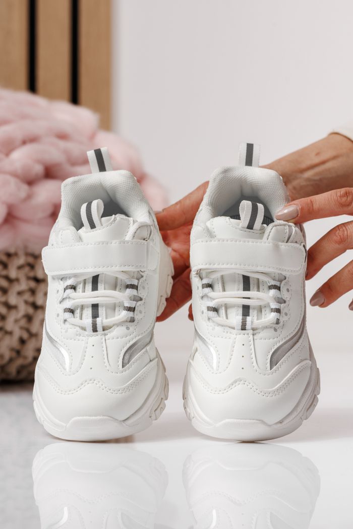 Детски маратонки бели от еко кожа Arya #24029