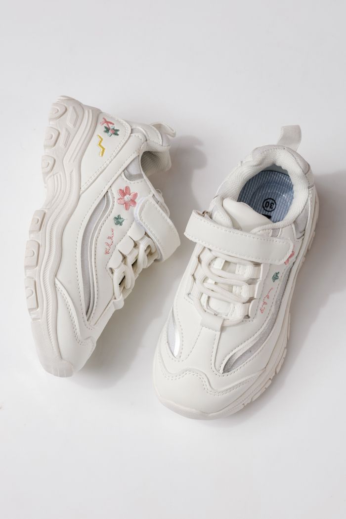 Детски маратонки бели от еко кожа Arya #24044