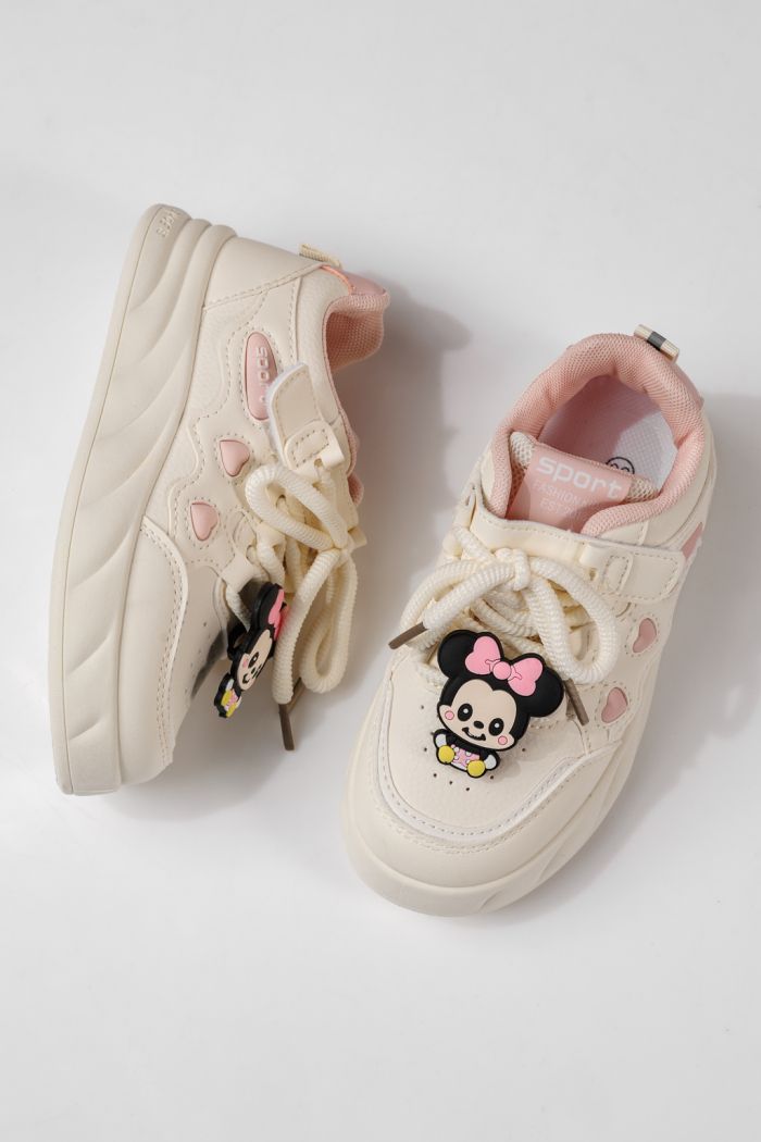 Детски маратонки бели от еко кожа Aylin #24009