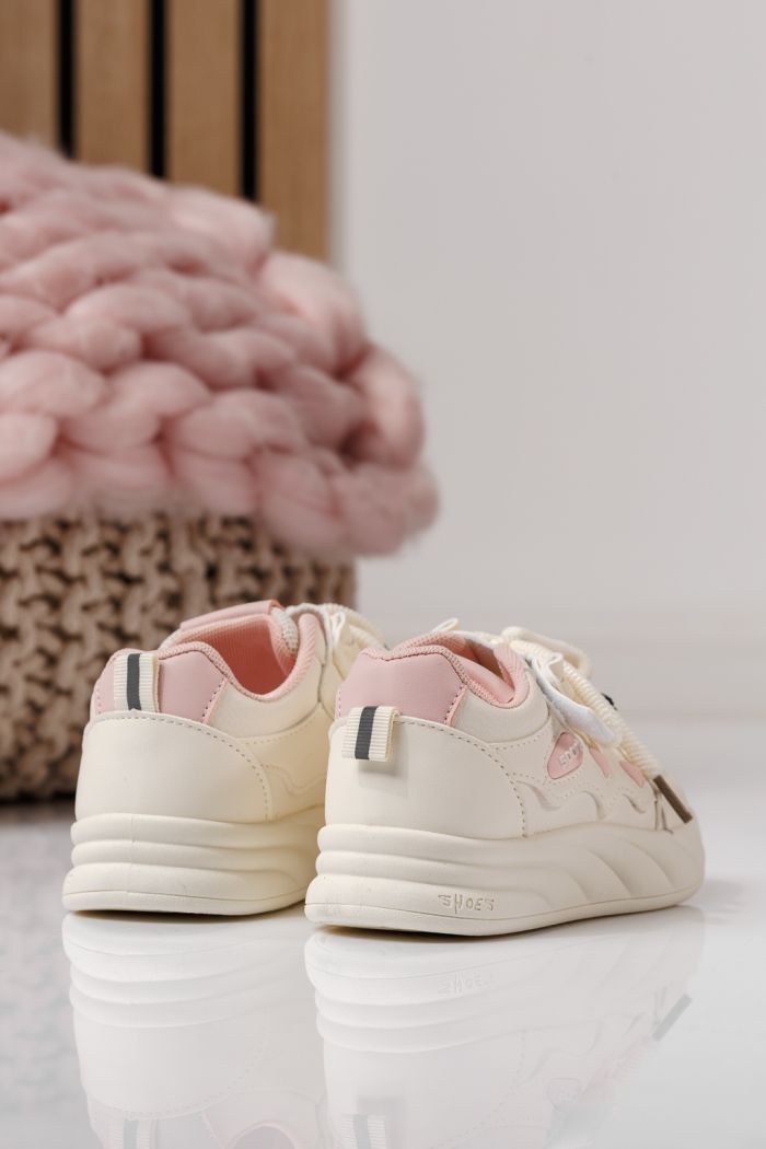 Детски маратонки бели от еко кожа Aylin #24009