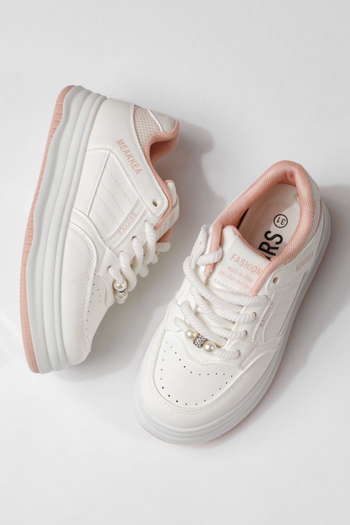 Детски маратонки розови от еко кожа Asena #24024