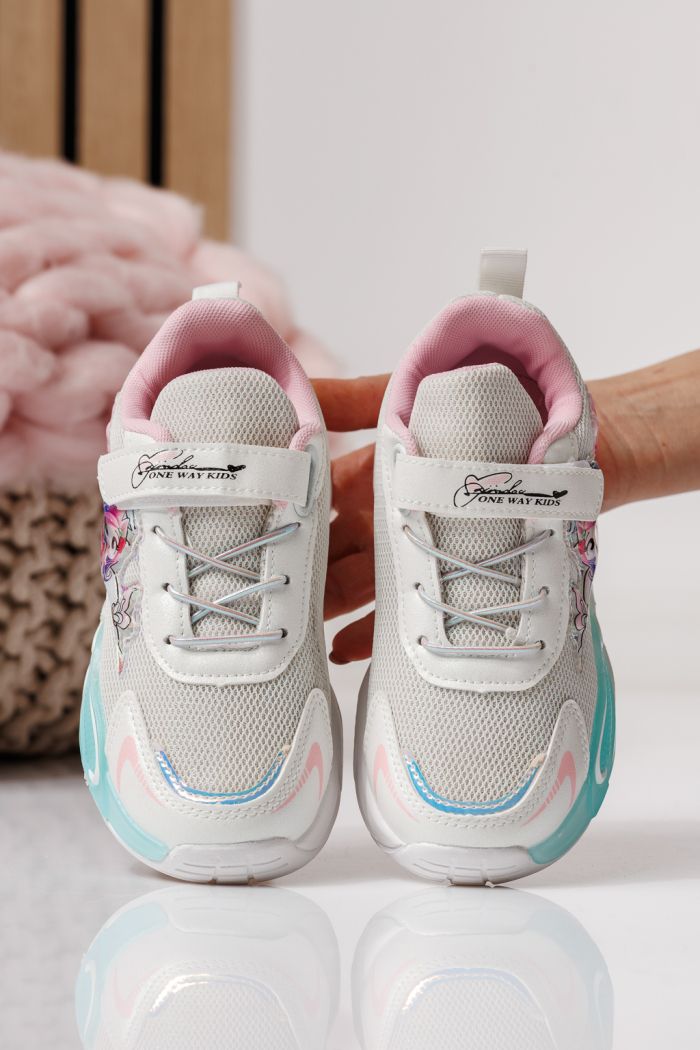 Детски маратонки бели от текстилен материал Flori #24035