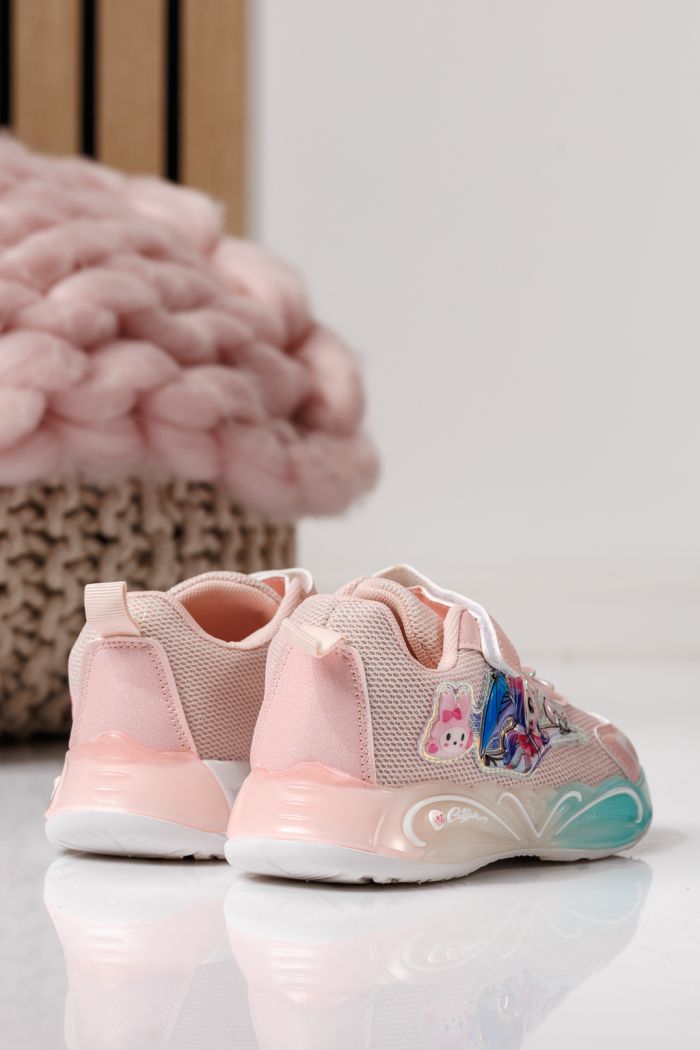 Детски маратонки розови от текстилен материал Flori #24023