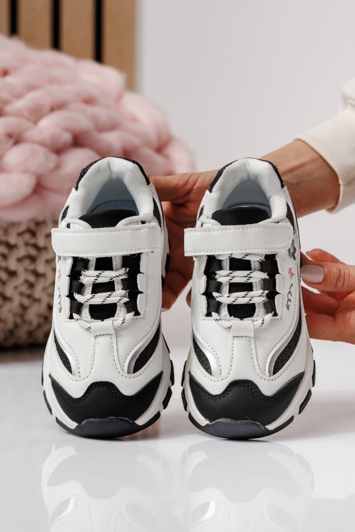 Детски маратонки черни от еко кожа Arya #24042