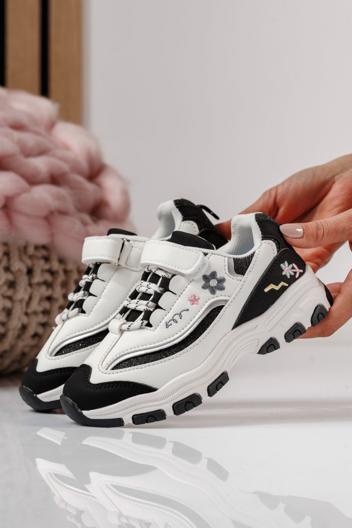 Детски маратонки черни от еко кожа Arya #24042