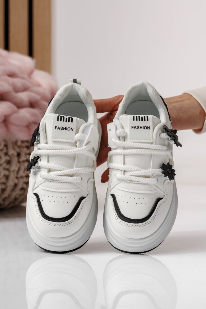 Детски маратонки бели от еко кожа Becca #24050