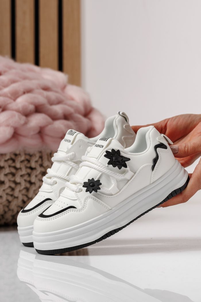 Детски маратонки бели от еко кожа Becca #24050