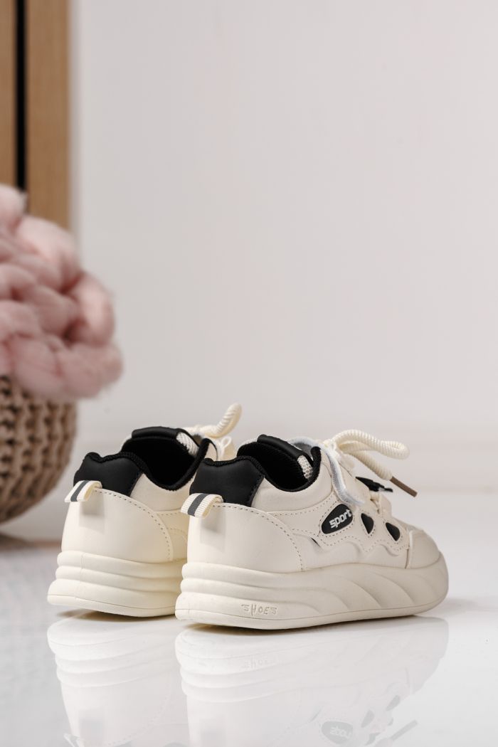 Детски маратонки бели от еко кожа Aylin #24011