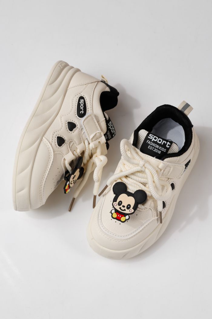 Детски маратонки бели от еко кожа Aylin #24011