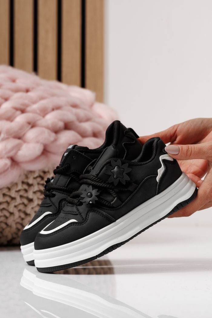 Детски маратонки черни от еко кожа Becca #24049