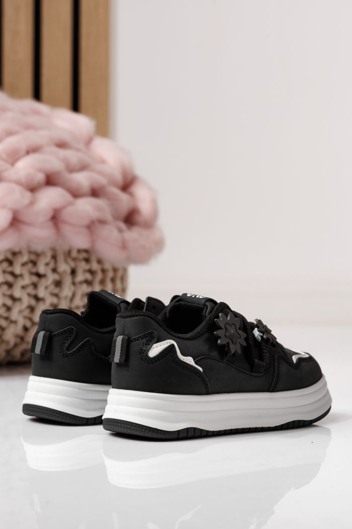 Детски маратонки черни от еко кожа Becca #24049