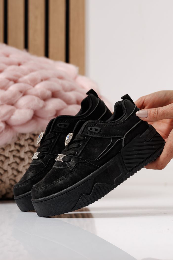 Детски маратонки черни от еко кожа Ariana #24013