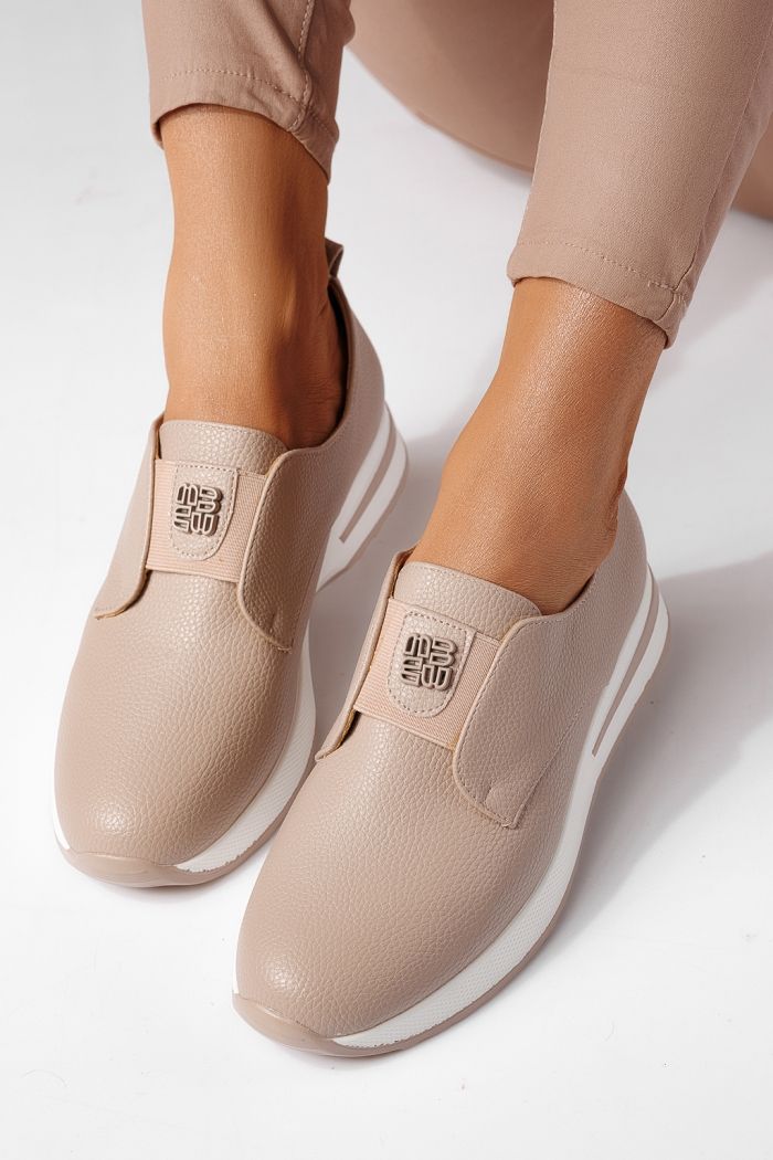 Дамски бежови ежедневни обувки от екокожа Lara #24201