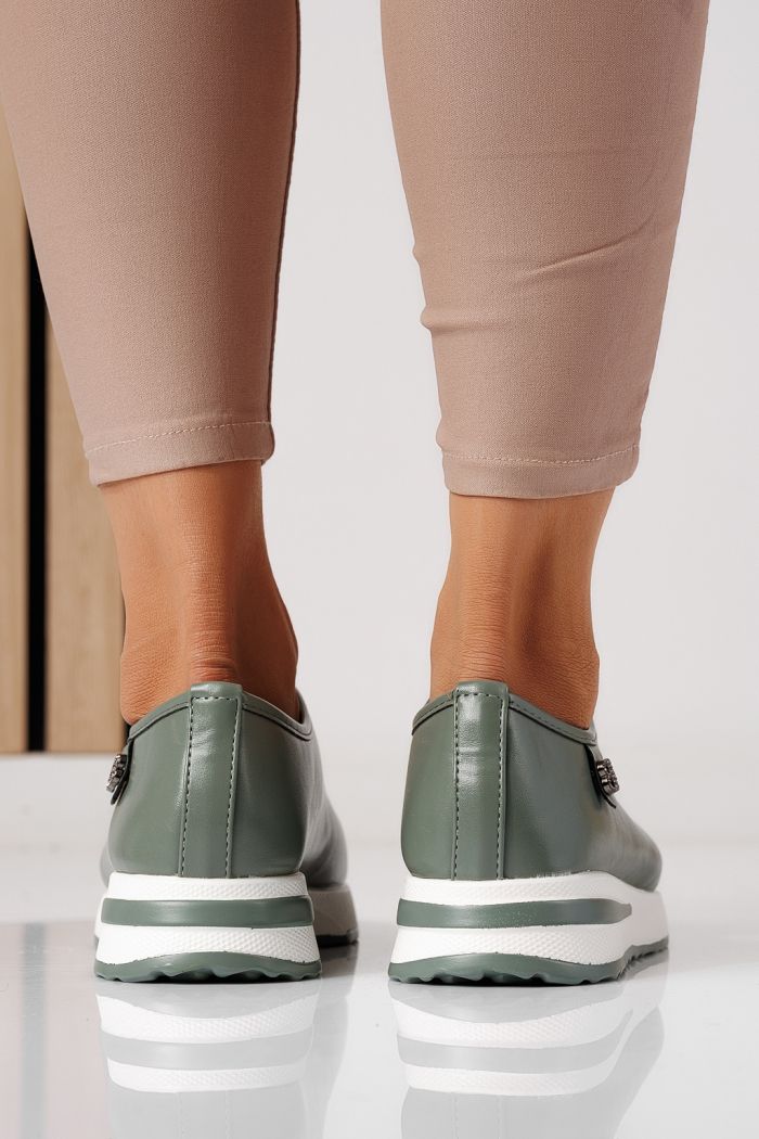 Дамски ежедневни обувки в зелено, изработени от екокожа Azalea #24204