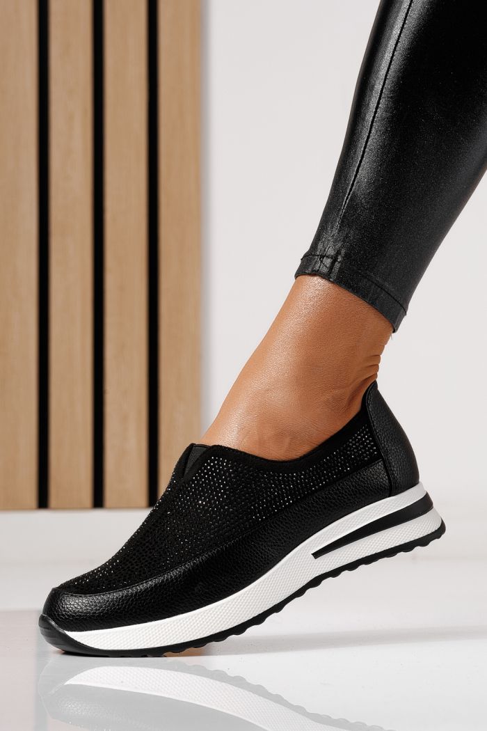 Дамски черни ежедневни обувки от екокожа Teona #24206