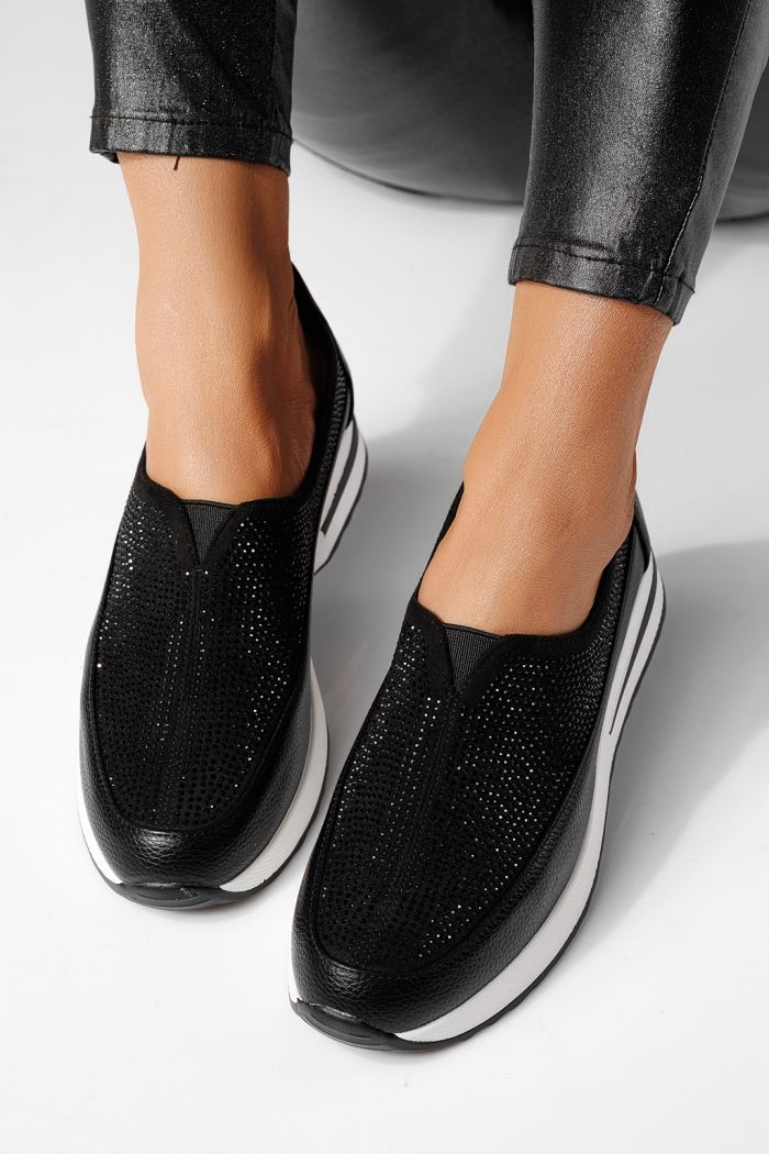 Дамски черни ежедневни обувки от екокожа Teona #24206