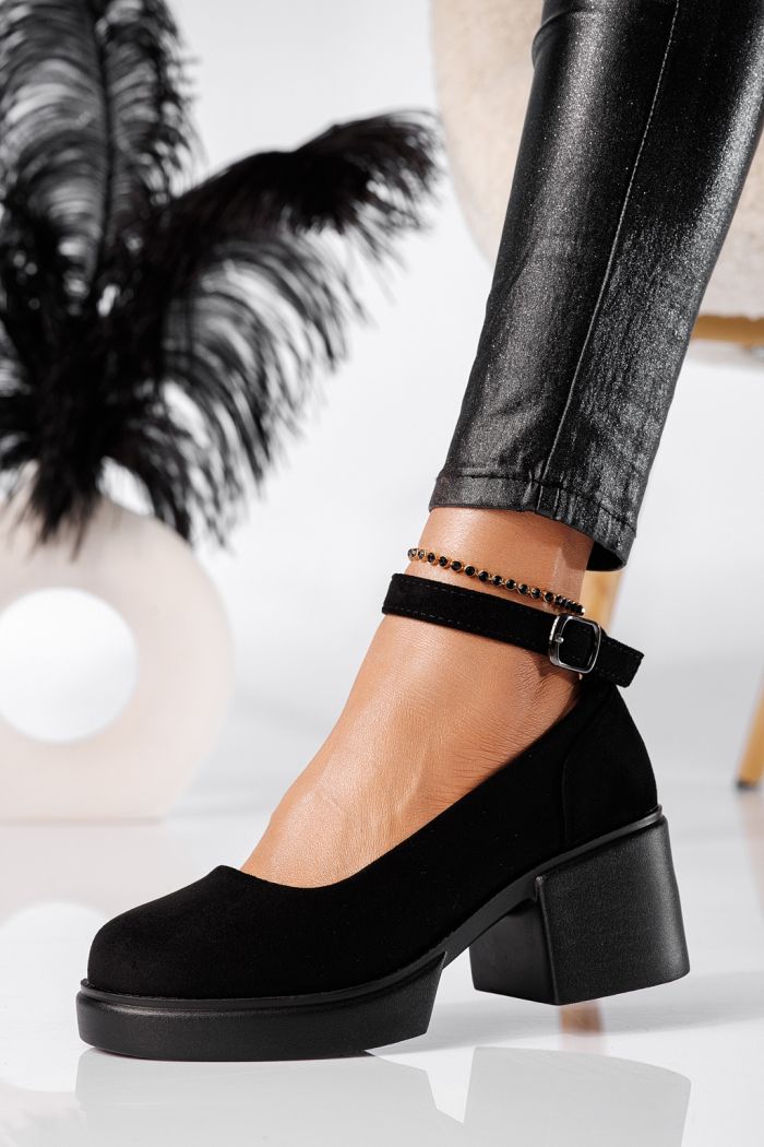 Всекидневни дамски обувки черни от обърната еко кожа Troya #24227