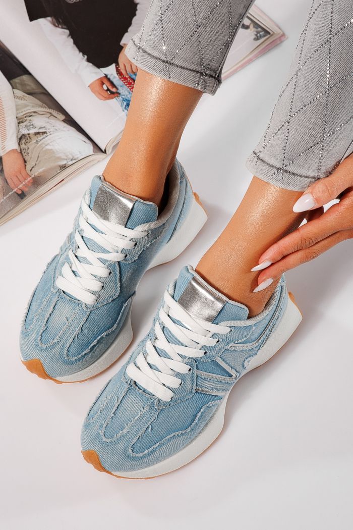 Дамски маратонки сини от еко кожа Clare #24295