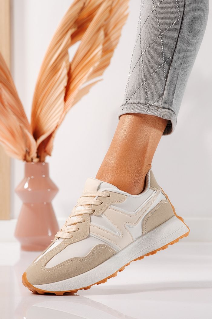 Дамски маратонки бежови от еко кожа Clare #24296