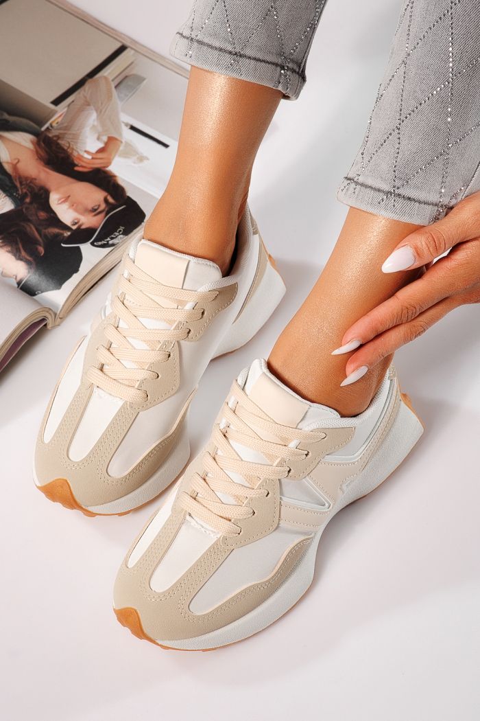 Дамски маратонки бежови от еко кожа Clare #24296