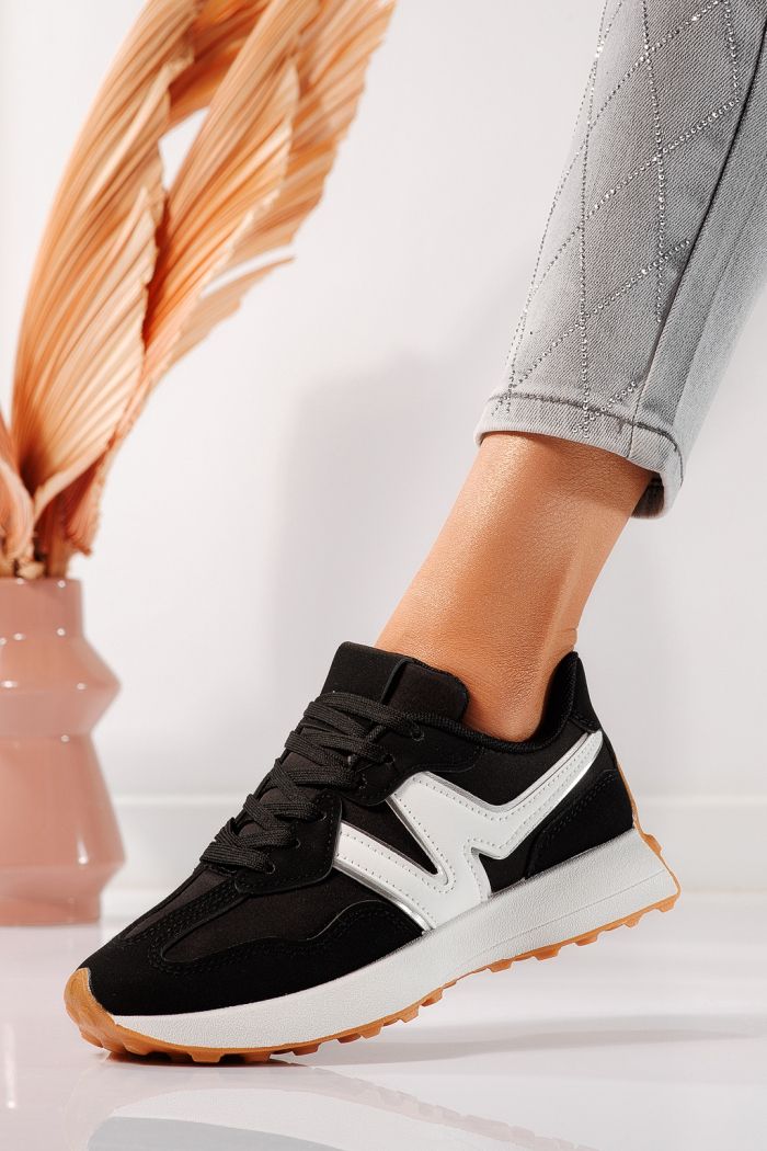 Дамски маратонки черни от еко кожа Clare #24297