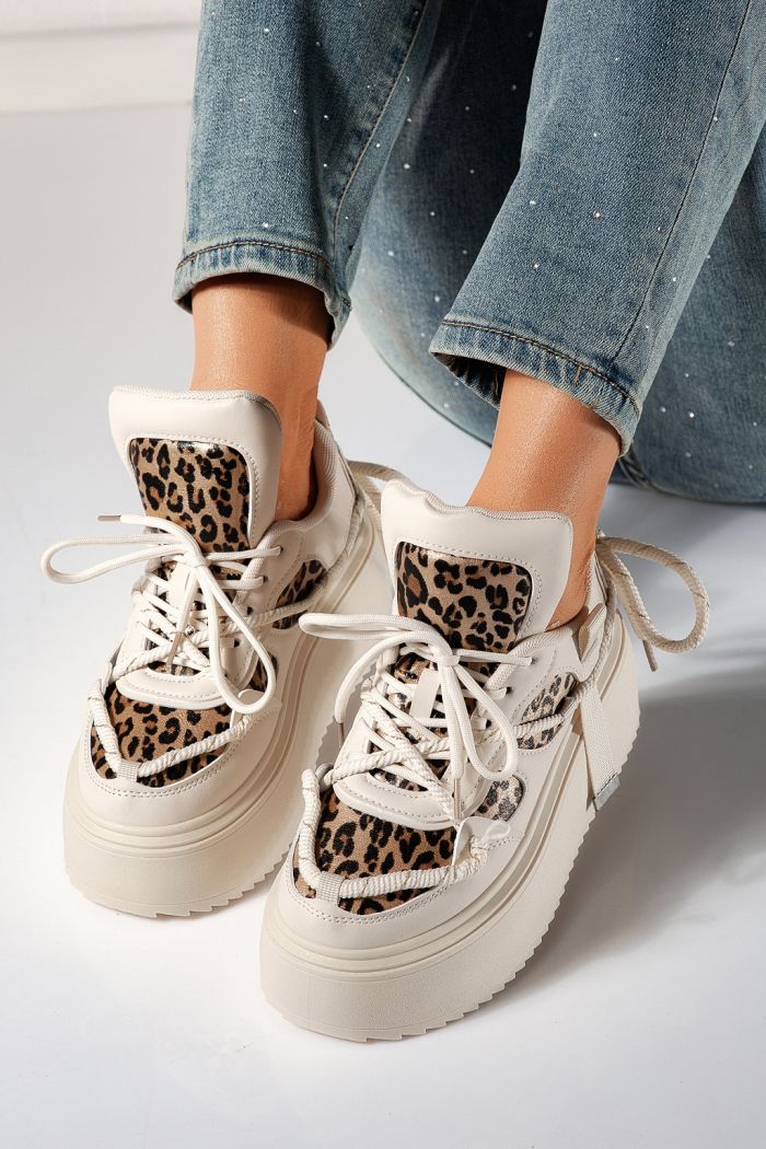 Дамски маратонки бежови от еко кожа Elvira #24304