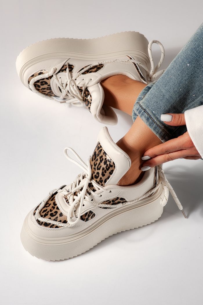 Дамски маратонки бежови от еко кожа Elvira #24304