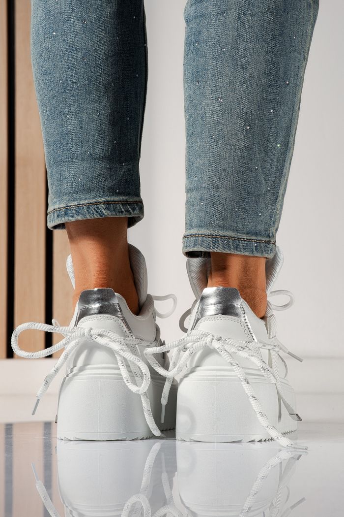 Дамски маратонки бели от еко кожа Elvira #24306