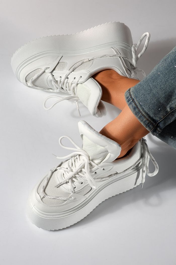 Дамски маратонки бели от еко кожа Elvira #24306