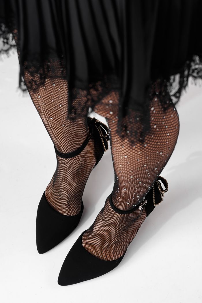 Дамски обувки с ток черни от еко кожа Josephina #24264