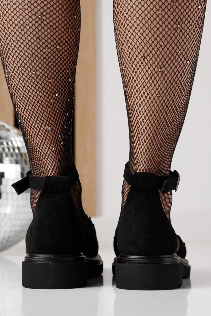 Всекидневни дамски обувки черни от обърната еко кожа Sasha #24276