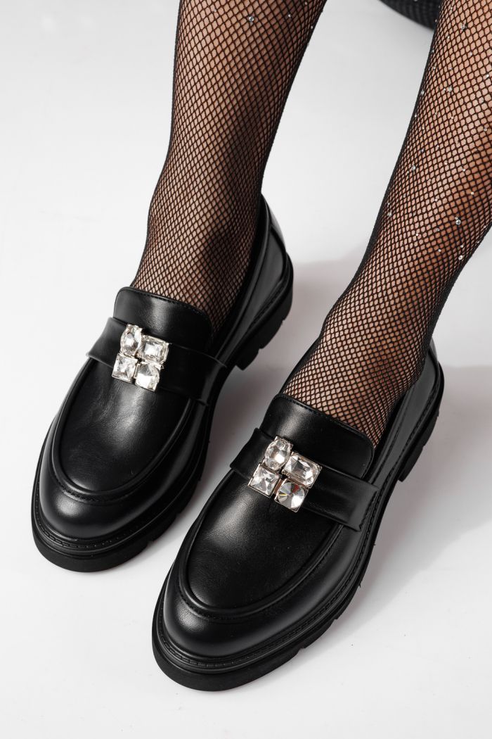 Всекидневни дамски обувки черни от еко кожа Zina #24281