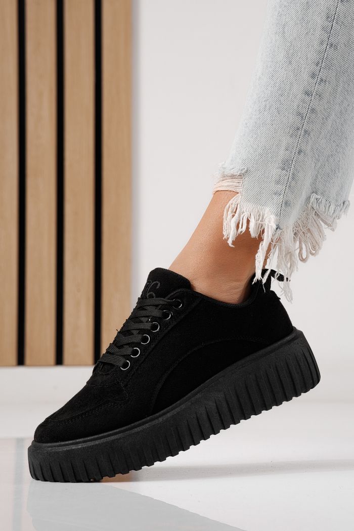 Дамски маратонки черни от еко кожа Delia #24298