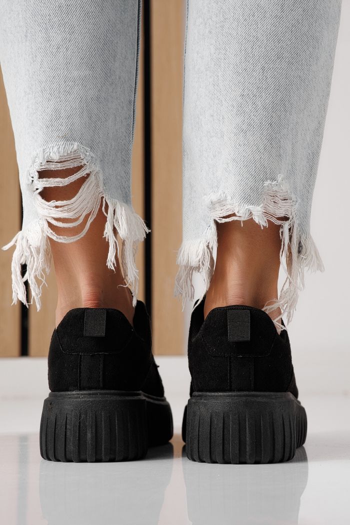 Дамски маратонки черни от еко кожа Delia #24298