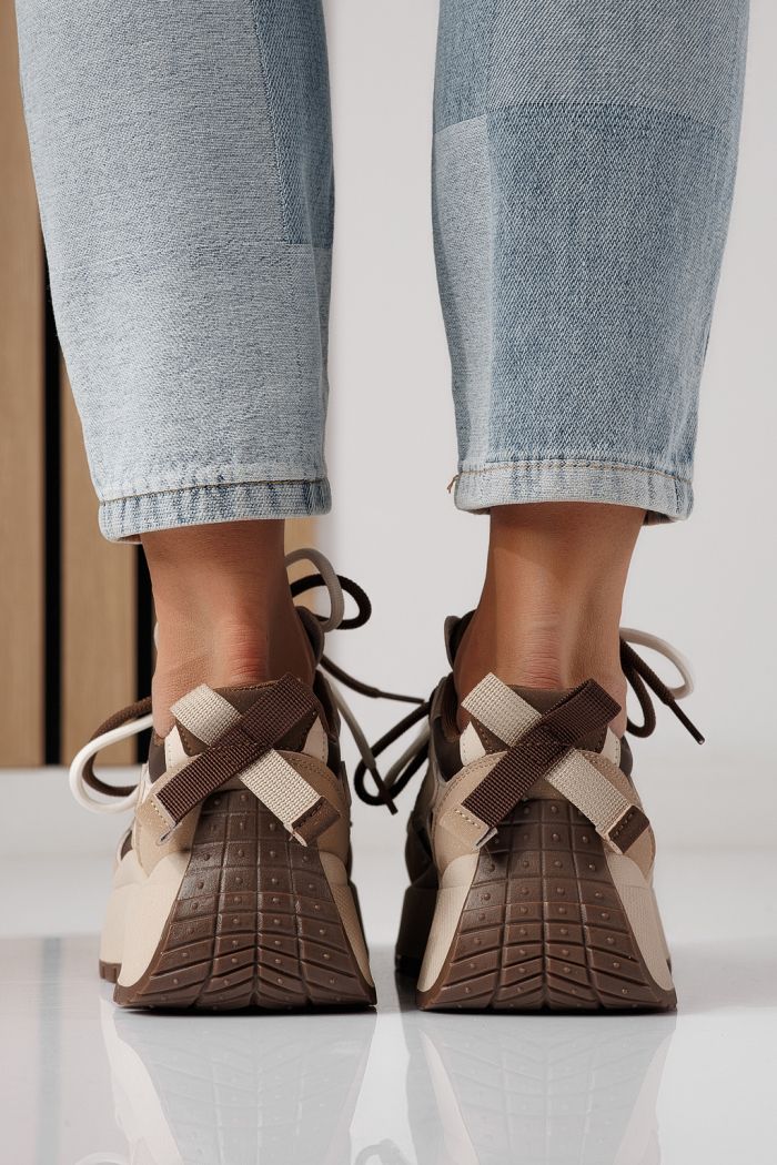 Дамски маратонки каки от еко кожа Missy #24240