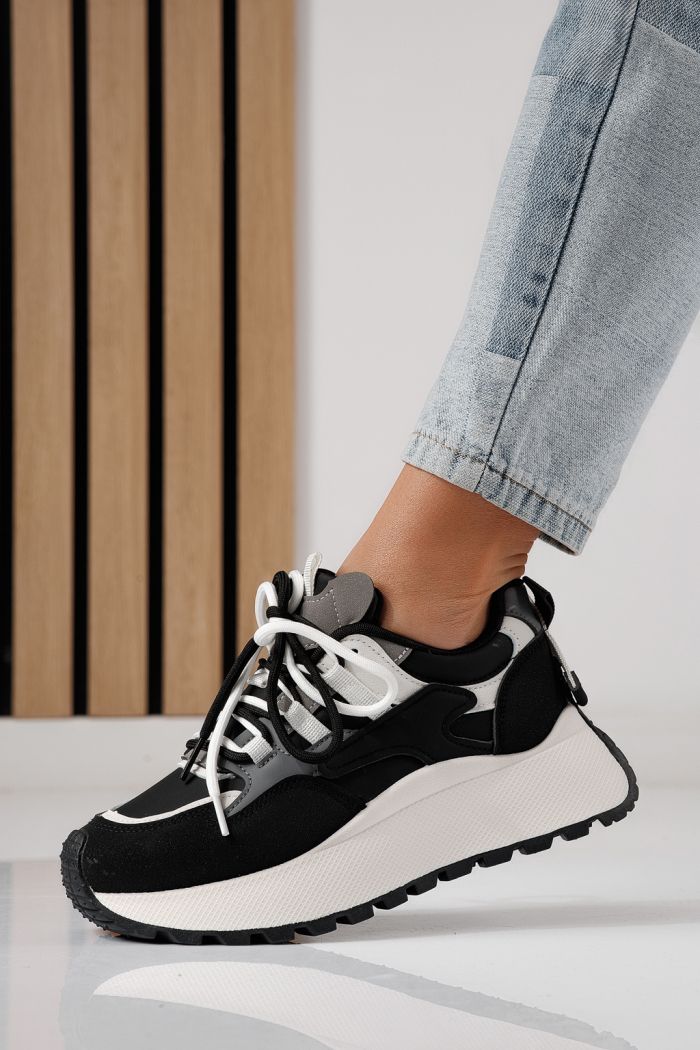 Дамски маратонки черни от еко кожа Missy #24238