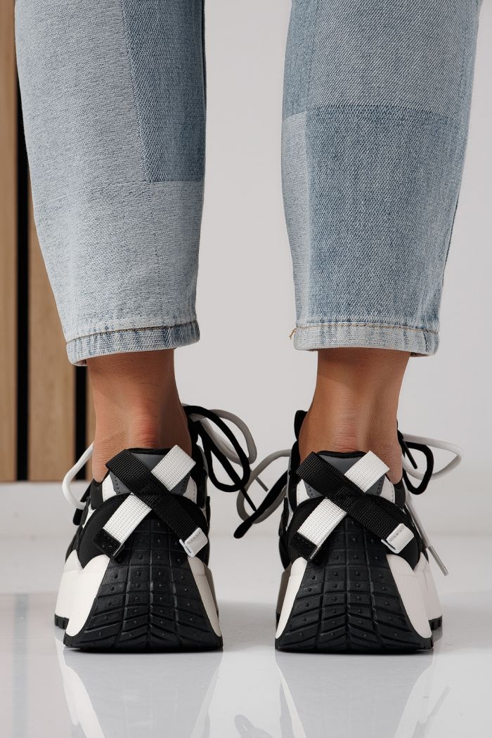 Дамски маратонки черни от еко кожа Missy #24238