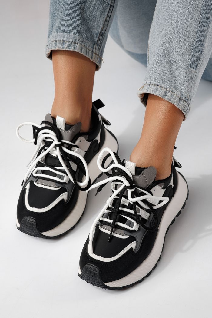 Дамски маратонки черни от еко кожа Missy #24238