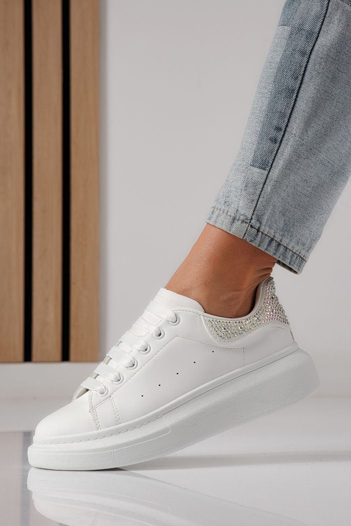 Дамски маратонки бели от еко кожа Raya #24234